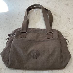 Mushroom khaki colour Kipling Satchel Purse